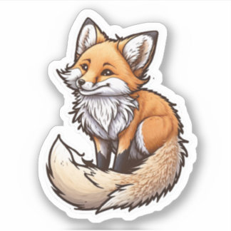 Cute Happy Fox Sticker