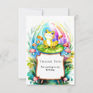 Cute Happy Frog Birthday Thank You Card