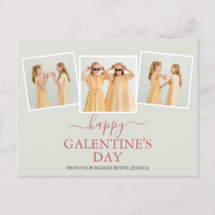 Cute Happy Galentines day bestie Photo Collage Holiday Postcard