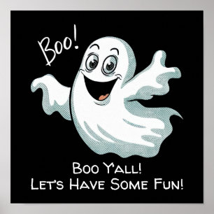 Cute Happy Ghost Poster