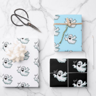 Cute Happy Ghost Wrapping Paper Sheet