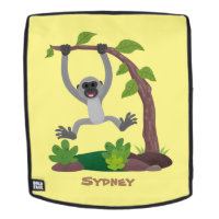 Cute happy gibbon ape cartoon illustration