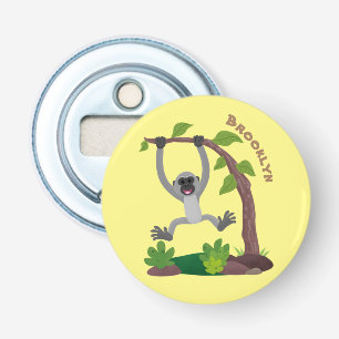 Cute happy gibbon ape cartoon illustration bottle opener