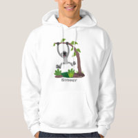 Cute happy gibbon ape cartoon illustration