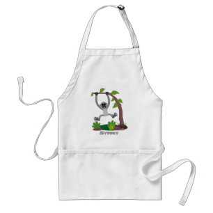 Cute happy gibbon ape cartoon illustration  standard apron