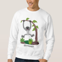 Cute happy gibbon ape cartoon illustration