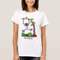 Cute happy gibbon ape cartoon illustration
