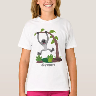 Cute happy gibbon ape cartoon illustration T-Shirt