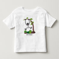 Cute happy gibbon ape cartoon illustration
