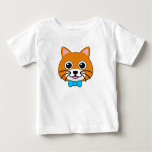 Cute Happy Ginger Cat with Papillon Baby T-Shirt