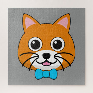 Cute Happy Ginger Cat with Papillon Jigsaw Puzzle