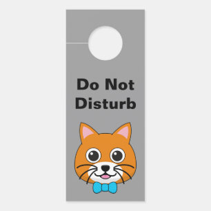 Cute Happy Ginger Cat with Papillon Personalise Door Hanger