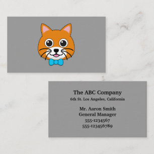 Cute Happy Ginger Cat with Papillon   Personalize Business Card