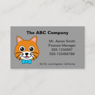 Cute Happy Ginger Cat with Papillon   Personalize Business Card