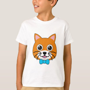 Cute Happy Ginger Cat with Papillon T-Shirt