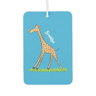 Cute happy giraffe with butterfly cartoon car air freshener