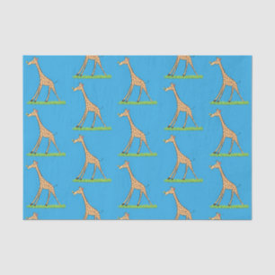 Cute happy giraffe with butterfly cartoon tissue paper