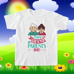 cute Happy Grandparents Day word art  T-Shirt
