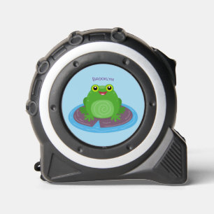 Cute happy green frog cartoon illustration 1