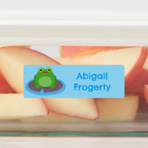 Cute happy green frog cartoon personalised 