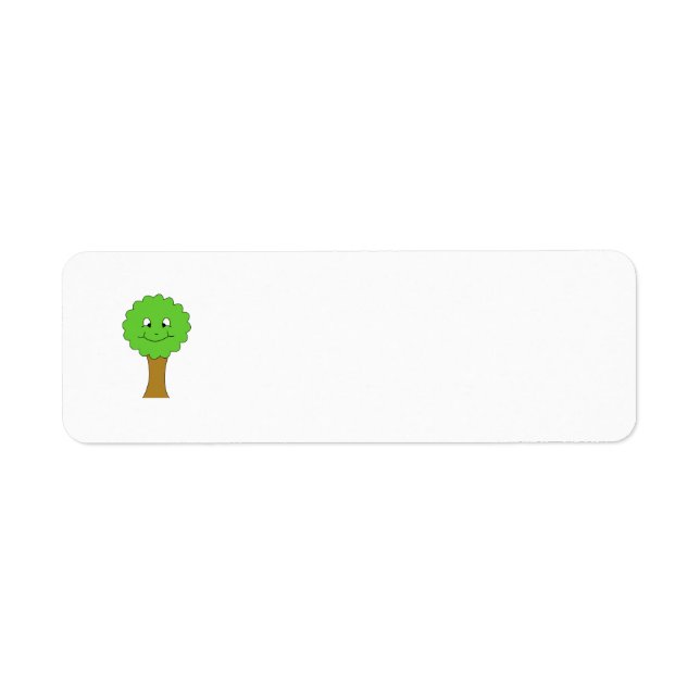 Cute Happy Green Tree. On white. (Front)