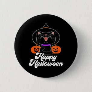 Cute Happy Halloween Black Cat 6 Cm Round Badge
