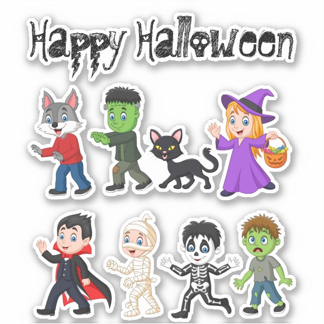 Cute Happy Halloween Fun Icons Trick or Treat (Front)