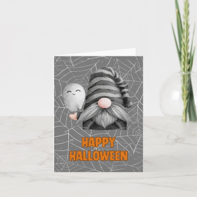 Cute Happy Halloween Gonk Card (Front)