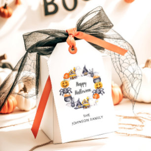 Cute Happy Halloween Illustration Party Gift Tags