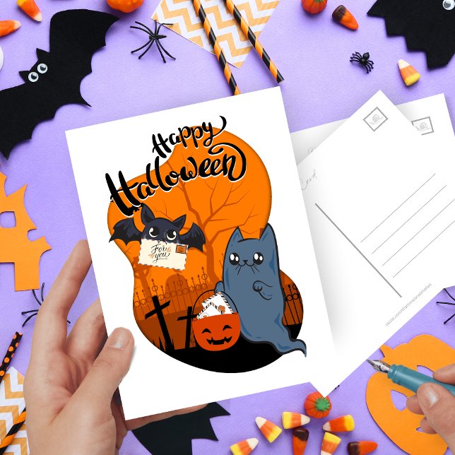 Cute Happy Halloween Mail  Postcard (Creator Uploaded)