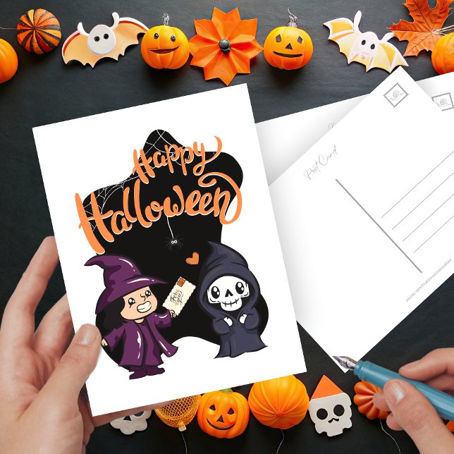Cute Happy Halloween Mail  Postcard (Creator Uploaded)