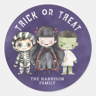 Cute Happy Halloween Round Stickers
