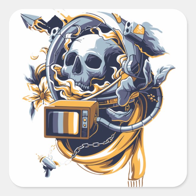 Cute Happy Halloween Stikers Square Sticker (Front)