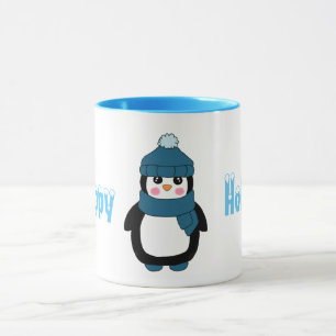 Cute Happy Holidays Winter Penguin Coffee Mug