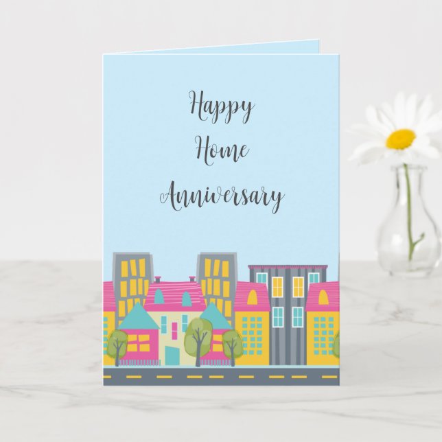 Cute Happy Home Anniversary Realtor Card (Small Plant)