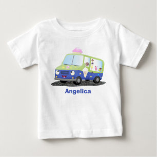 Cute happy ice cream truck cartoon baby T-Shirt