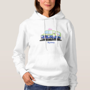 Cute happy ice cream truck cartoon hoodie
