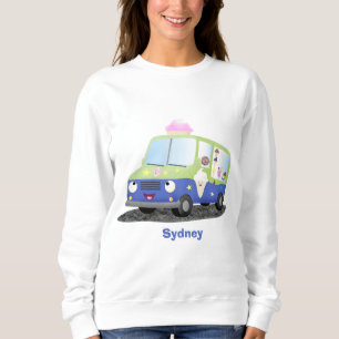 Cute happy ice cream truck cartoon sweatshirt