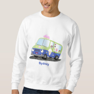 Cute happy ice cream truck cartoon sweatshirt