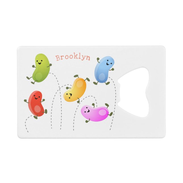 Cute happy jellybeans jumping cartoon illustration (Front (Horizontal))