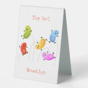 Cute happy jellybeans jumping cartoon illustration