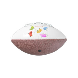 Cute happy jellybeans jumping cartoon illustration american football