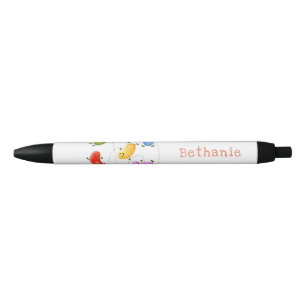 Cute happy jellybeans jumping cartoon illustration black ink pen