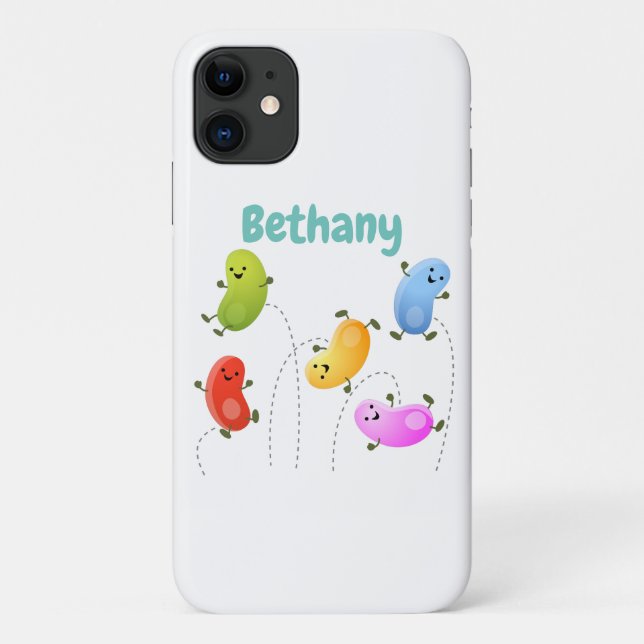 Cute happy jellybeans jumping cartoon illustration Case-Mate iPhone case (Back)