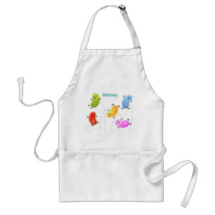 Cute happy jellybeans jumping cartoon illustration standard apron