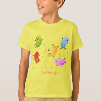 Cute happy jellybeans jumping cartoon illustration