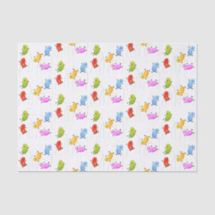 Cute happy jellybeans jumping cartoon illustration tissue paper