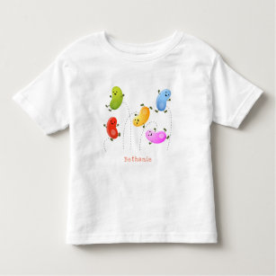 Cute happy jellybeans jumping cartoon illustration toddler T-Shirt