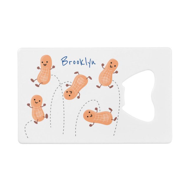 Cute happy jumping peanuts cartoon illustration (Front (Horizontal))