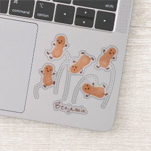 Cute happy jumping peanuts cartoon illustration